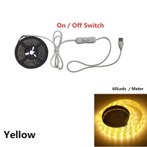 파우더룸 화장대 조명 화장대 화장 거울 빛 5V USB LED 유연한 테이프 USB 케이블 전원 드레싱 거울 램프 장식 0.5m 5m, Switch Yellow, 3M