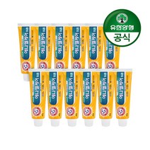 유한양행 [본사직영] 암앤해머 에나멜케어 엑스트라 화이트닝 베이킹소다 치약 121gx12개, 단품/단품