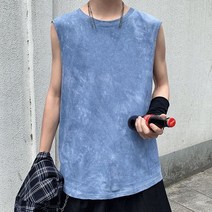 남자런닝 민소매티셔츠 남ins 겉옷 습하스포츠힙합루즈여름나시탑