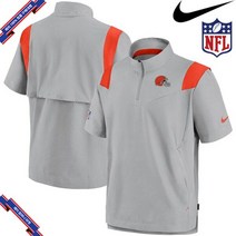 [미국정품] 607412 나이키 NFL팀 후드 맨투맨 집업 Cleveland Browns Nike Sideline Coaches Short Sleeve Quarter-Zip Jac
