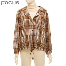 포커스 FOCUS 체크후드블라우스_FFW0J7BL0288