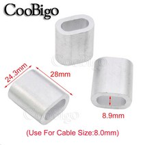 슬리빙케이블 파워 서플라이 50pcs 1/32 quot 5/16 구멍 알루미늄 크림프 슬리브 스네어 와이어 로프 클립 스웨이지 트랩 배럴 피팅용 페룰 스톱 473EA4, 11 M8.0