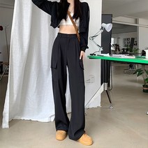 데일로엔 여성 여름 심플 카고 일자 팬츠