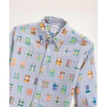 브룩스 브라더스 Regent 레귤러핏 스포츠 셔츠 Patchwork 마드라스 128320
