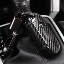 포원 2020 K5 풀체인지 원격시동 스마트키 카본 키케이스 키홀더, 01_기아원격시동키케이스_블랙_키링_레드