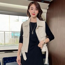 여성 빈티지 레자조끼 인조가죽 베스트 민소매 자켓 SFW21