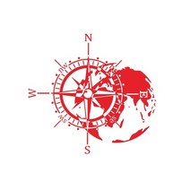 차꾸미기 카라반 캠핑카 트레일러 차량용 스티커 레이 바이크 산 모험가 나침반 자동차 맵, 빨간색, m 40x36cm, 가방 포장