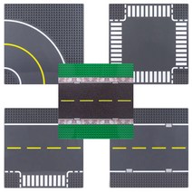 [블럭팜] 도로판 디오라마 연출 초등학생선물 8810 호환 블록, 곡선도로판
