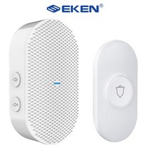 eken 홈 보안 환영 무선 초인종 스마트 차임 도어 벨, 1차임 1푸시 버튼, EU 플러그