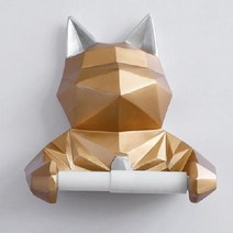 욕실화장지걸이 벽걸이 펀칭 롤 휴지 곰돌이 북유럽 감성 소품 휴지걸이 화장실 무타공 거치대 두루마리 방수, E. 불독-골드