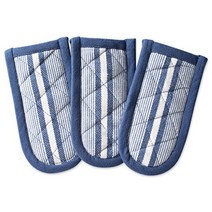 DII Double Strip Chef Kitchen Cooking Baking Collection Pan Handle Set 6x3 French Blue 3 Piece, 1