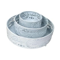 3pcs 케이크 스탠드 세트 장식 스탠드 디저트 홀더 서빙 플레이트 디저트 스탠드 캔디 과일 플레이트 휴일 파티, 화이트 스타일 B, 철