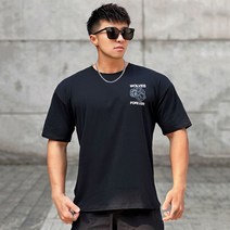 Ins 트렌디 브랜드 루즈 티셔츠 스포츠 반팔 근육맨 피트니스 티셔츠 탑 아이언 개 형제 통기성 라운드 넥 셔츠
