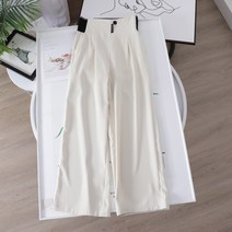 드레이프 맥시 팬츠 길이 1미터이다 다리가 사람 단려함 봄 드롭 스트레이트핏 일자 정장바지 긴바지 여성 2217011364