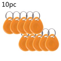10 개의 범용 RFID 키 FOB 카드 팩 T5577 키 FOB 125KHz RFID 재기록 가능, 노란색