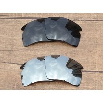 Vonxyz 편광 교체용 렌즈 호환-오클리 Flak 2.0 AF (아시안핏) OO9271-Opts, 2 Pairs Setalth Black&Chrome I