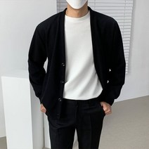 1+1 시즌 솔리드 니트 남자 남성 가디건 - 4color 환절기 아우터