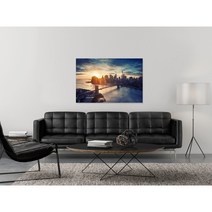 뉴욕 도시 사무실 액자, 골드유광 1000x730mm, 프레임액자/ 포스터A 타입