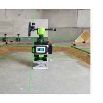 레이저 레벨기 수평계 그린 고성능 수평측정기 삼각대, 초휘도초미세일체형녹색광8선+베이스