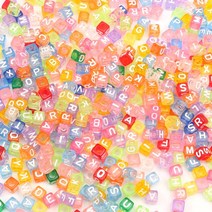 헤어악세사리 글자 아크릴 비즈 번호 알파벳 스타 하트 라운드 스퀘어 스페이서 쥬얼리 만들기 DIY 팔찌 목걸이 100-200 개, [01] 100pcs, [36] H5182