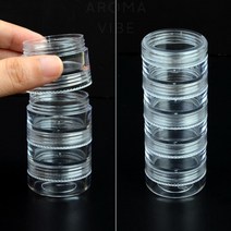 5단투명 원형 소형 샘플통 틴케이스 소분용기