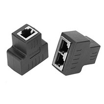 이더넷 커플러 2PCs 이더넷 케이블 어댑터 1-in 2-out RJ45 여성 인터페이스 LAN 커넥터 케이블 익스텐더 스플릿 ADSL 허브 스위치 TV 셋톱 박스 등과 호환 가능 (블랙)