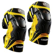 2x K01-3 오토바이 무릎 패드 Motocross Racing에 적합한 충격 방지 가드 프로텍터 방습 반사 유연한 벤딩 성인용, 노란색, EVA 탄성 나일론 원단