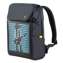DIVOOM Pixoo M 배낭 남자 15 인치 방수 학교 배낭 노트북 가방 여성용 배낭 16 × 16 RGB LED 스크린 여행용 블랙