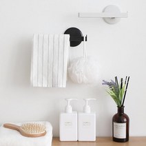 욕실 주방 수건 행주걸이 무타공 스틱행거 B60, 쿠팡 또요 화이트