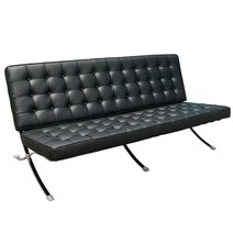 바르셀로나 체어 소파 2인 3인 소가죽 인테리어 의자 풋스툴, 3인용 접촉면 수입가죽 1층 소가죽 추천