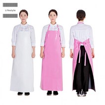 방수앞치마 대 식당 주방 업소용 비닐 식품공장 앞치마, 흰색