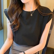 스타일아유 여자 여름 린넨 무지 베이지 민소매 블라우스 데이트 오피스룩