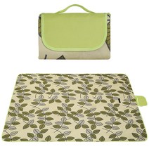 Forout 아웃도어 방수 휴대용 피크닉 매트 돗자리, 그린 + 그린 리프