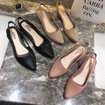 여자 플랫 슈즈 슬링백힐 구두 신발 미들힐 굽 3.5cm 하이힐 _ 4501209EA