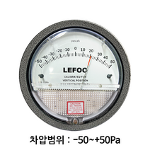 LEFOO LFB 차압계 차압게이지, -50 ~ +50Pa