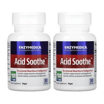 [2개] 엔자이메디카 애시드 수드 Acid soothe 효소 30베지캡슐 아밀레이스 파파야 리프 잎 아밀라아제 리파아제 센텔라 아시아티카 고투콜라 마시멜로우 뿌리 아연 카르노신, 2개, 30개