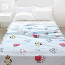 BT21 UNIVERSTAR 고급형/면40수 겹이불 - 블루