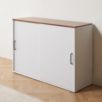 라인퍼니쳐 마리 다용도 슬라이딩 수납장 800/1200, 화이트멀바우