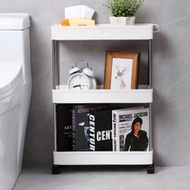 틈새수납장 폭좁은 다용도 거실 이동식 미니 수납장 150 220, 15cm화이트2단