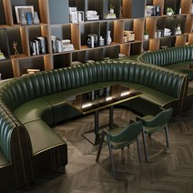 인조가죽 쇼파 빈티지 테이블의자 빈티지 카페용, 안전포장, 라운드 소파 1미터