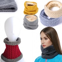 겨울용 방한 니트 기모 넥워머 목도리 도매 스카프, 01 꽈배기 기노넥워머 레드