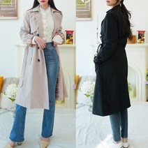 [봄신상/이쁜핏] 고급스러운 무드 연출 해주는 래들런 BB 롱 트렌치코트 베이직 롱코트