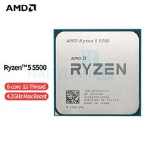 AMD Ryzen 5 5500 R5 5500 3.6GHz 6 코어 12 스레드 CPU 프로세서 7NM 65W L3 = 16M 100-000000457 소켓 AM4 팬 미포함, 한개옵션0
