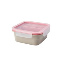 이케아 365+ 도시락통+칸막이 사각/베이지 라이트레드 750 ml 404.801.25