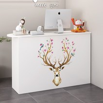 매장 안내 인포 데스크 미니 카운터 테이블 계산대, 화이트-순록 + 100x40x90cm