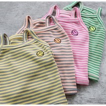 강아지옷 귀여운 네온 스마일 나시티 면 4 COLOR S-XL, 오렌지