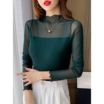 여성 댄스복 상의 라틴 라인 벨리 올인원 스판 댄스상의 긴팔 스포츠댄스복 플리츠