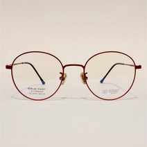 베타티타늄소재 7g 가벼운초경량 페더핏 SHOCK 쇼크안경 2035 원형 49사이즈 가디안, 무광레드