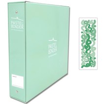 메이커리 파스텔텔바인더 접착식 사진앨범 대형 1권 + 컨페티 스티커 1매, 민트(블랙내지), 40매