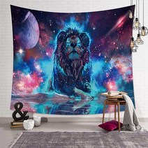 타로점 옷가게 인테리어 벽장식 가림막 월데코 오피스텔 주방 휴식공간 천, (대)-150cmx130cm, 오로라사자